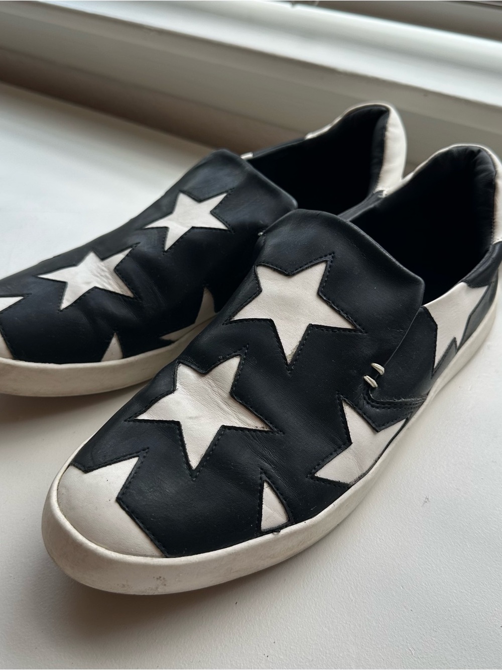 Matisse Black & White Star Slip-On Flats